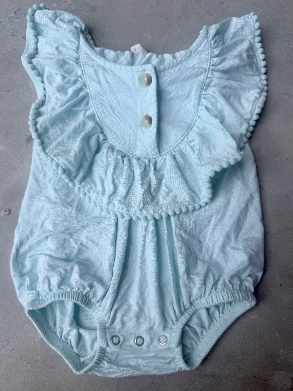 Baby Bubble Romper with Ruffle Trim